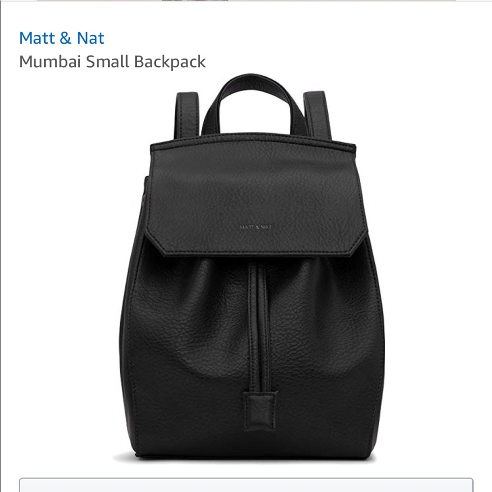 Mumbai vegan leather black Matt and nat backpack